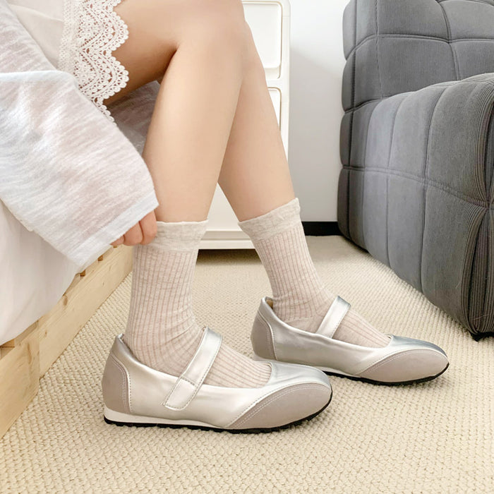 Wholesale Socks with thin midsole, vertical stripes, mesh, breathable bubbles, ribbed mouth, fashionable stacking socks