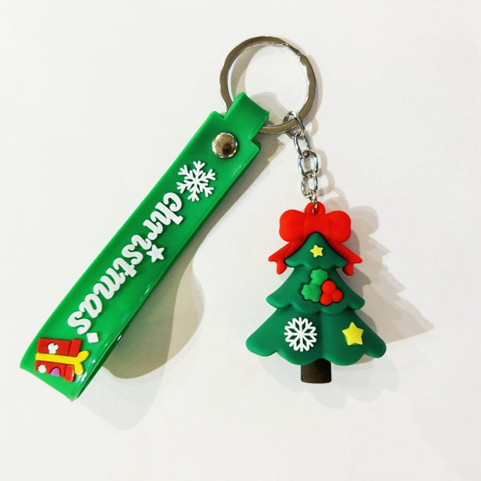 Wholesale PVC Christmas Snowman Cartoon Doll Keychain JDC-KC-WuYi083