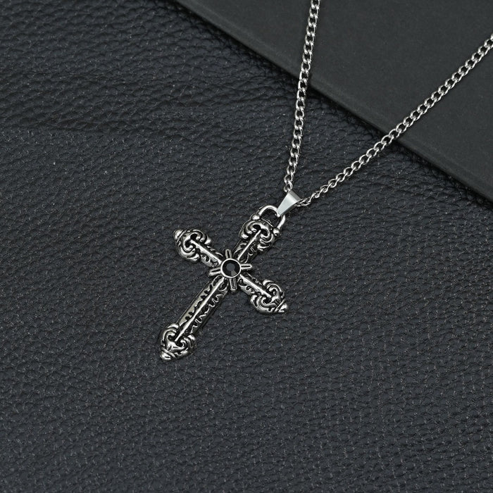 Wholesale Necklace Accessories Street Cross Personalized Alloy Pendant Sweater Chain