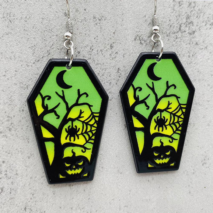 Wholesale  earrings coffin ghost bat acrylic earrings Amazon holiday jewelry