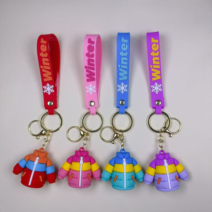 Wholesale Silicone Cartoon Puffer et Keychain Cute Pink Car Key Accessory Bag Charm Gift For Kids Boutique Resale