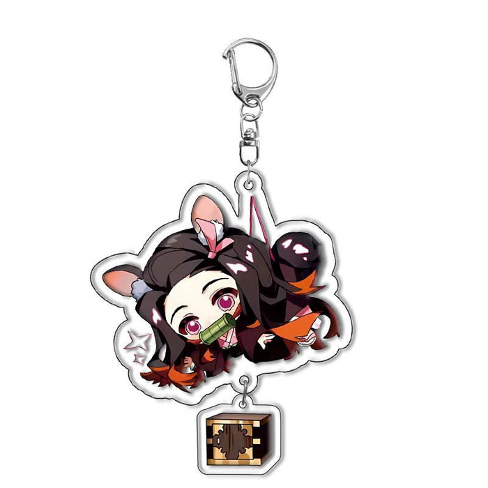 Wholesale 10pcs/set Acrylic double-sided keychain anime peripheral pendant