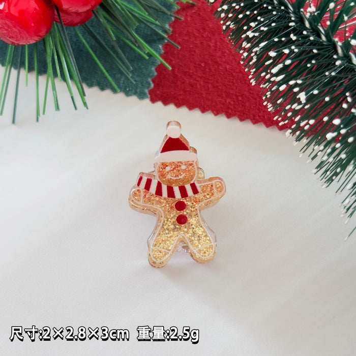 Wholesale Christmas small hairpin gingerbread man Christmas tree snowman small clip cute  hairpin holiday hair accessories