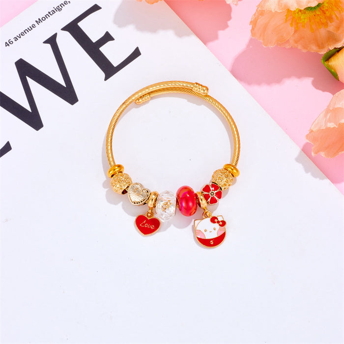 Wholesale Love Strip Beaded Alloy Bracelet JDC-BT-xiaobo011