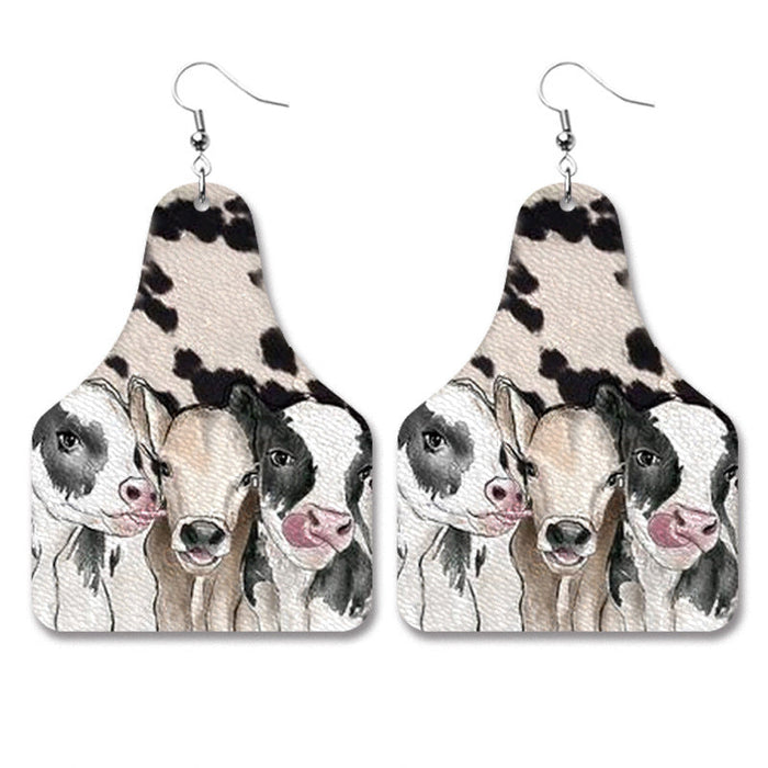 Wholesale 2Pairs/Pack Cow Leather Earrings JDC-ES-HEYI054