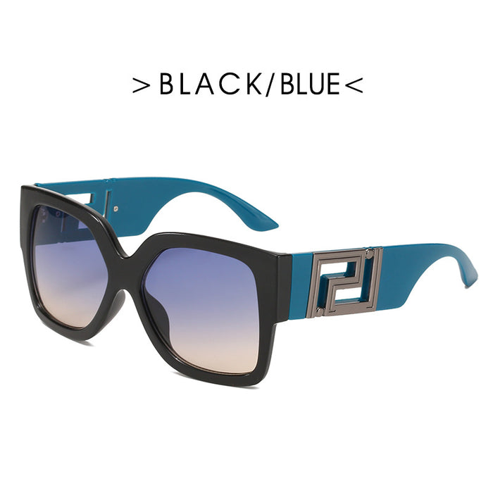Wholesale Frame trendy sunglasses for women, square wide leg personalized sunglasses for men, internet famous street photography glasses