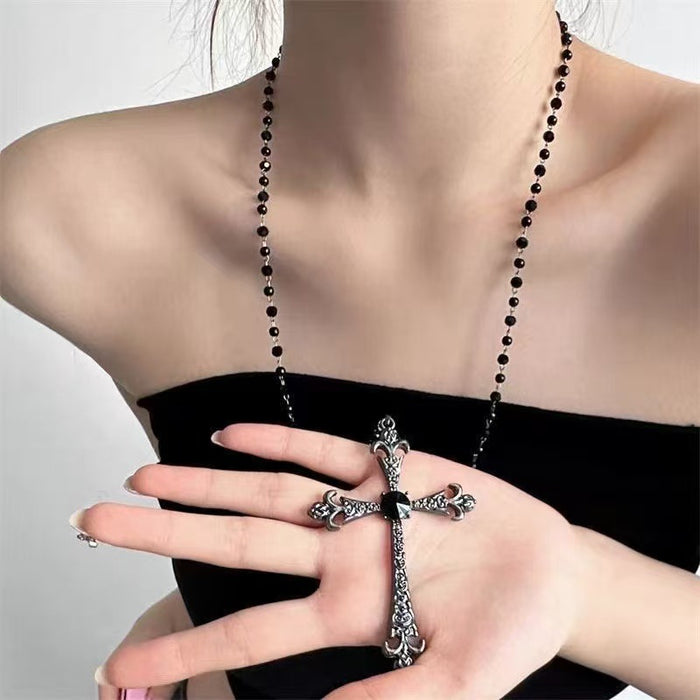 Wholesale Cross Long Necklace Women's Tassel Chain Halloween Accessories