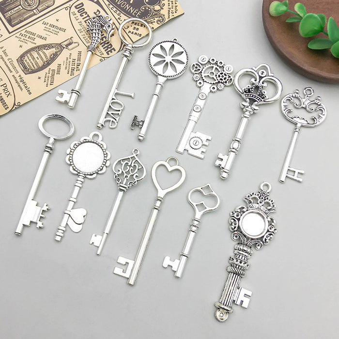 Wholesale Zinc alloy simulated key-shaped  DIY beads pendants