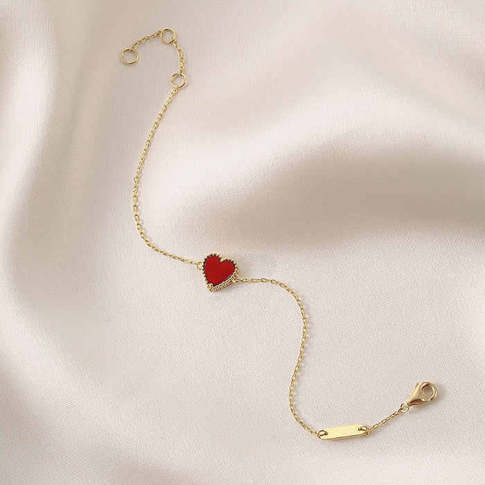 Wholesale Heart-shaped Agate Bracelet Small Red Heart Bracelet Love Jewelry