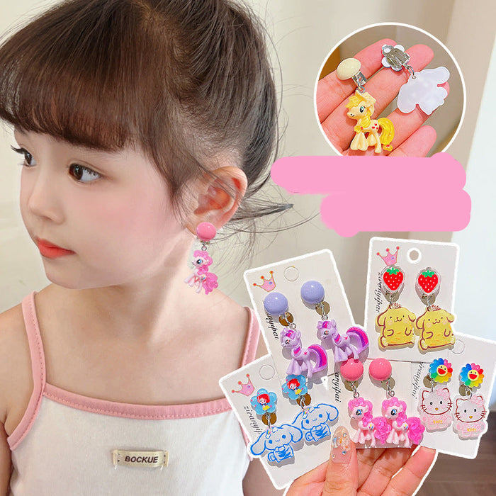 Wholesale  Children's Ear Clip Cartoon Ear Holes Jewelry Earrings  Girls' Earrings Jewelry