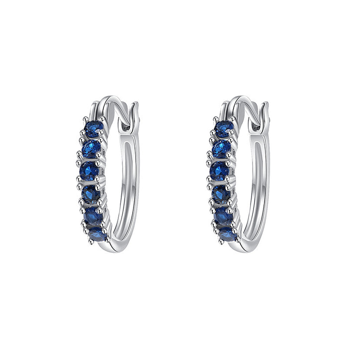 Wholesale Niche Diamond Ear Buckle Elegant Earrings Earrings Colorful Sapphire