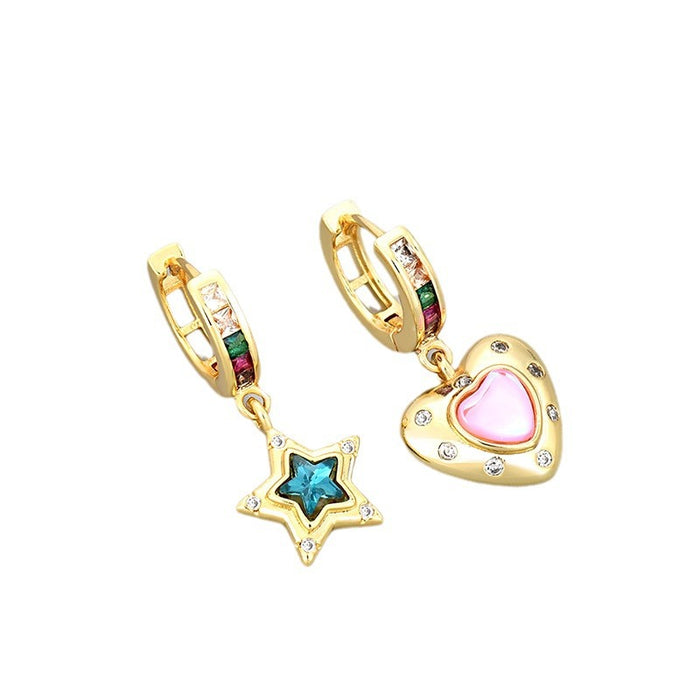 Wholesale Asymmetric earrings, niche, light luxury, high-end, ear buckle, retro earrings