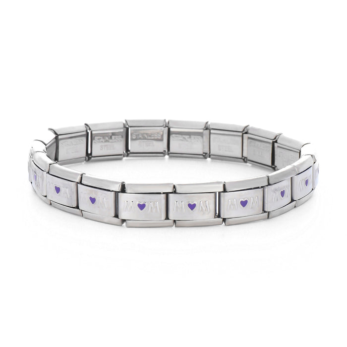 Wholesale Mother' s Day Series Stainless Steel Italian Flower Bracelet DIY Module Combination Jewelry