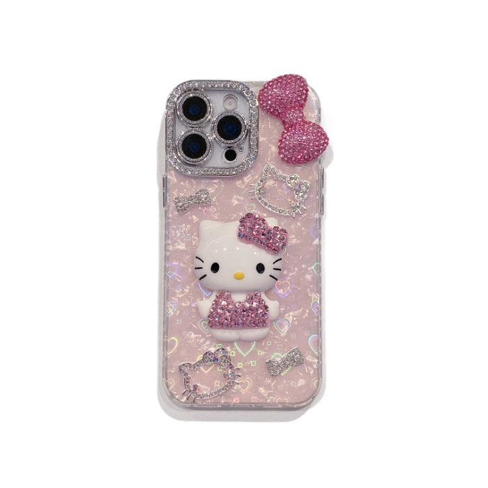 Wholesale 3D Heart Rhinestone Bow Phone Cases for Apple 16 Pro Max