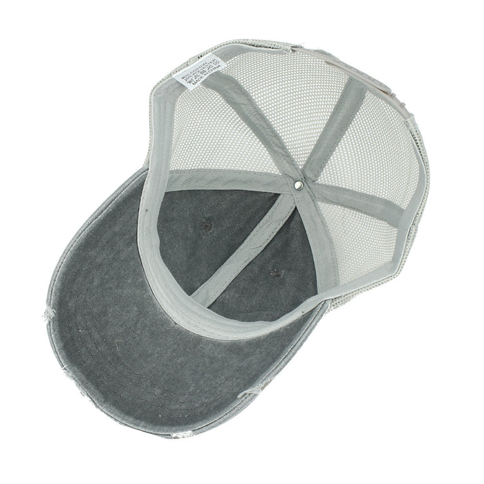 Wholesale Cotton Washed Baseball Cap Soft Top Mesh Cap JDC-FH-RongZ007