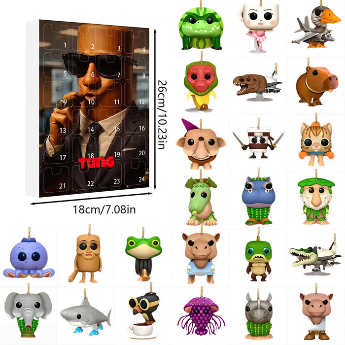 Wholesale  Classic Blind Box Acrylic Flat Pendant Christmas Ornament