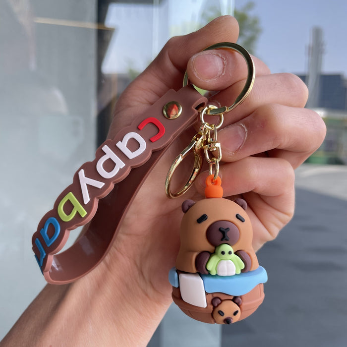 Wholesale Cute cross dressing keychain cartoon figurine pendant couple backpack hanging accessories car keychain wholesale