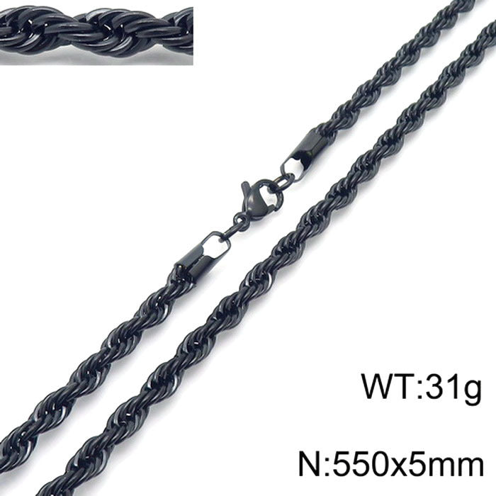 Wholesale Trendy Twist Chain Necklace Titanium Steel Jewelry