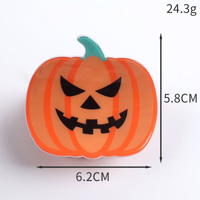 Wholesale Halloween imitation acetate  funny dark style shark clip personality creative pumpkin hairpin ghost clip