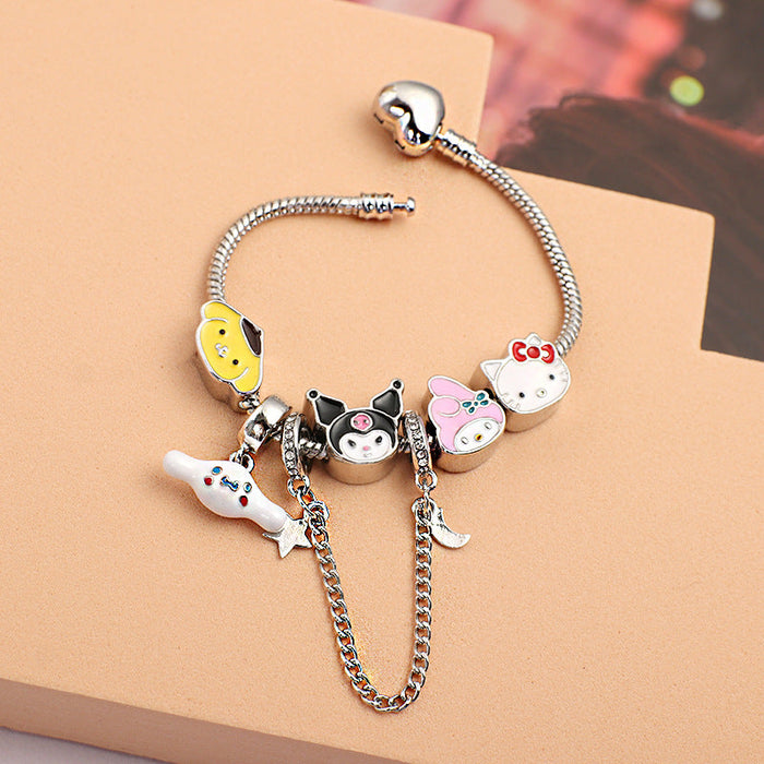 Wholesale Family Heart Beaded DIY Alloy Bracelet JDC-BT-JiaR001