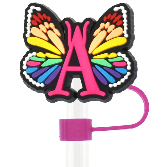 Wholesale10mm 100PCS/PACK Letter Butterfly Dustproof Straw Cap JDC-SCR-RunYayuan003