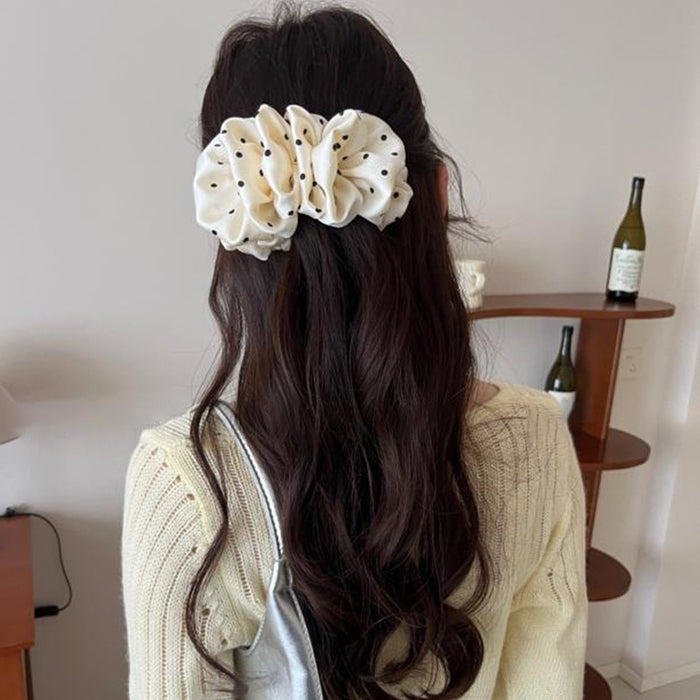 Wholesale  Polka Dot Ponytail Clip for Women Satin Bow Sweet Hair Clip Half-Tied Hair  Clip