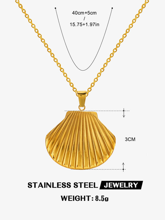 Wholesale Stainless steel Women's Marine Elements Shell Earrings Necklaces suit