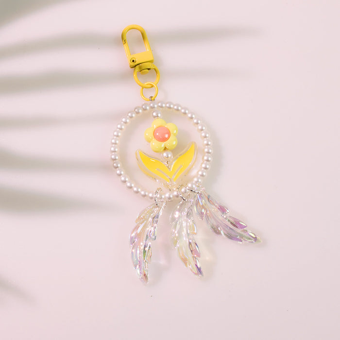 Wholesale Pearl Flower Acrylic Keychain JDC-KC-YChen011