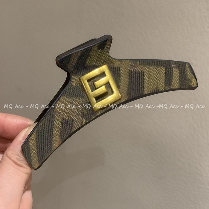 Wholesale Leather Retro  Letter Square Hair Clip JDC-HC-Yuq002