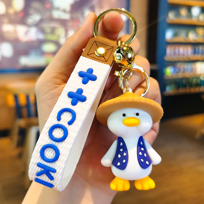 Wholesale Cartoon Cute Tilting Duck Soft Pvc Keychain JDC-KC-YMeng021