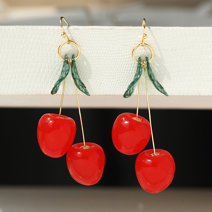 Wholesale Cherry Fruit Earrings, Fashionable and Cute Earrings JDC-ES-YC001