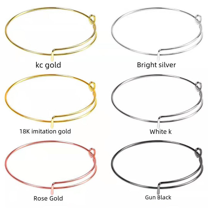 Wholesale Push pull Bracelet DIY Adjustable Bracelet Steel Wire Gold Plated Popular Jewelry Wholesale