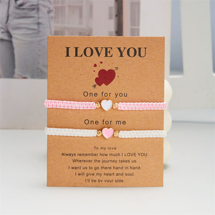 Wholesale  fashion oil dripping love hand-woven bracelet all-match