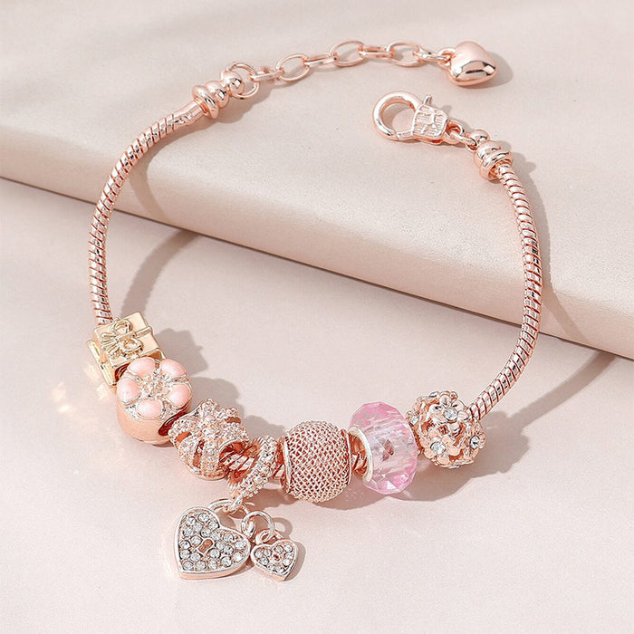 Wholesale Stainless Steel Copper Alloy Rhinestone Beaded Bracelet JDC-BT-ShenYuan001