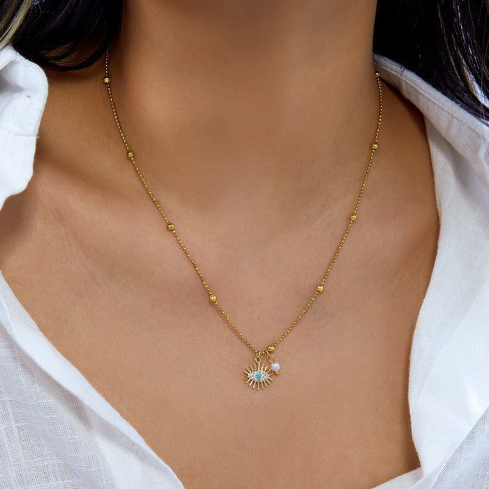 Wholesale Geometric Y-Shape Layered Necklace Stainless Steel Fashion Jewelry