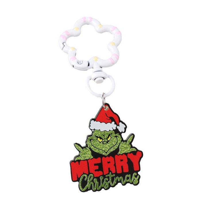 Wholesale Cartoon Christmas series funny acrylic keychain fashionable personality antler pendant jewelry