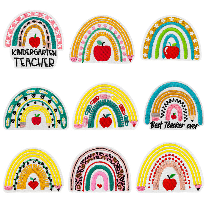 Wholesale Teachers'  Day Rainbow Pencil Cloth DIY Patches