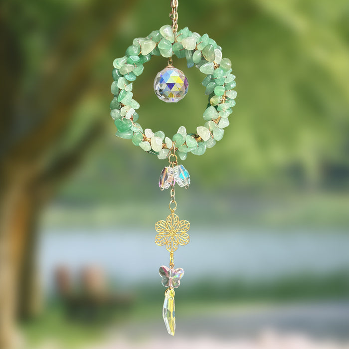 Wholesale Crystal Flower Car Hanging Ornament with Feathers Stylish Car Key Accessory MOQ≥2