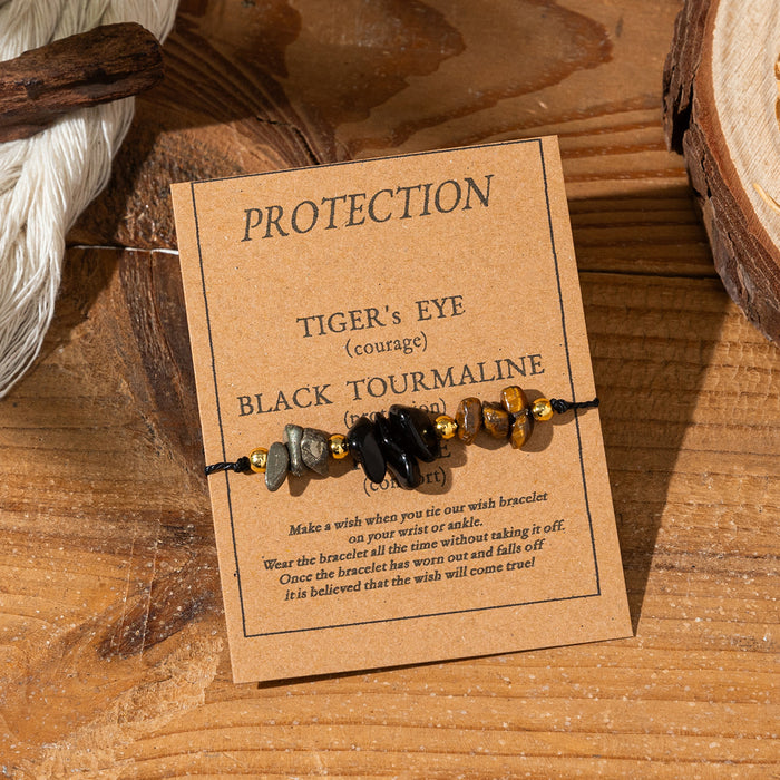 Wholesale Good Luck Bracelet Natural Stone Adjustable Braided Bracelet