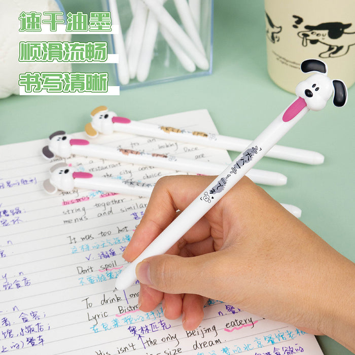 Wholesale 4pcs/pack Cute Dog-Shaped Pull-Out Tongue Gel Pen Plastic 0. 5mm