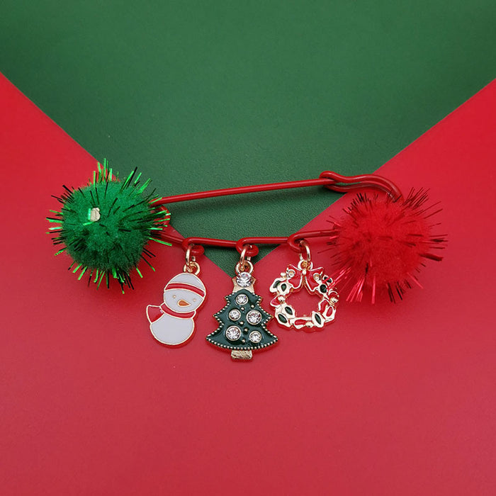 Wholesale Christmas brooch  snowflake elk bell Christmas tree pin gift