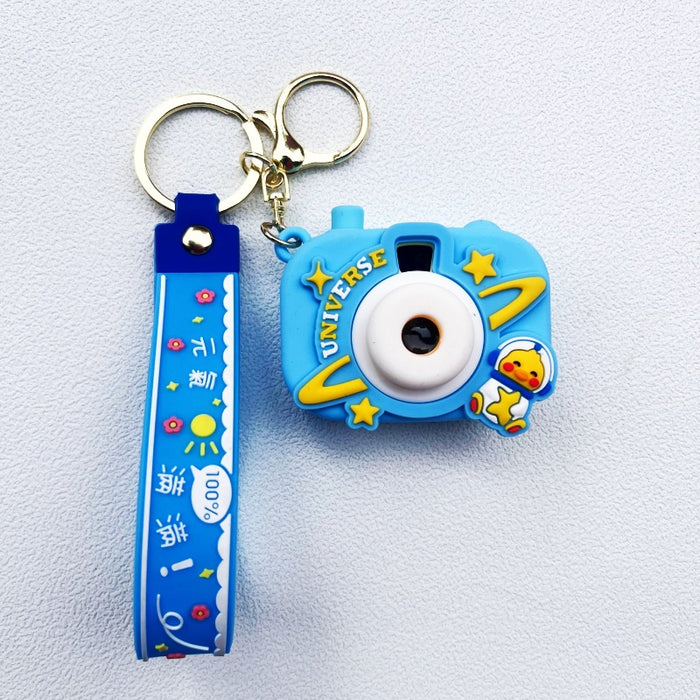 Wholesale PVC Cartoon Rainbow Projection Camera Keychain JDC-KC-WuYi099