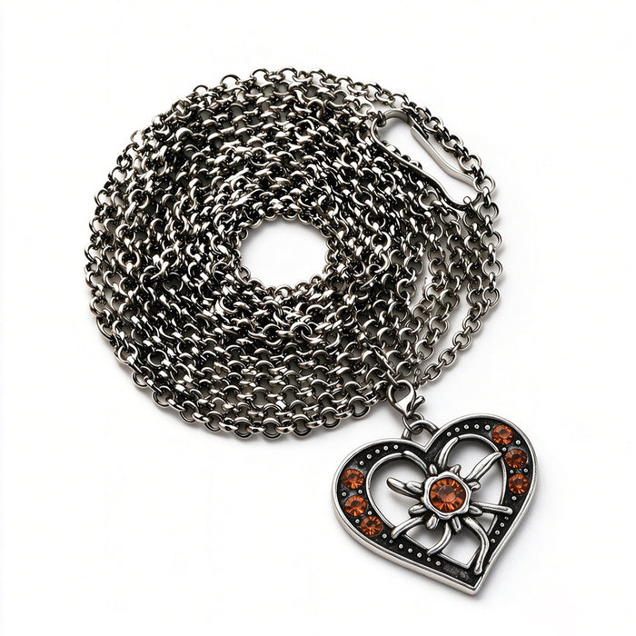 Wholesale Plated Alloy Long Necklace With Red Heart And Edelweiss Pattern Bavarian Festival Jewelry Accessory For Boutique Resale