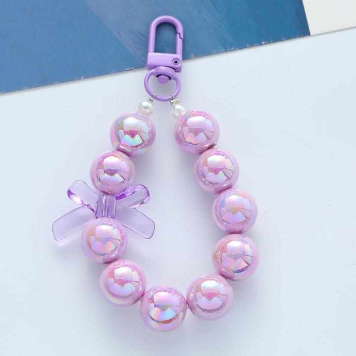 Wholesale Bow Beaded Keychain Pendant  Chain Phone Chain Headset Package  Keychain