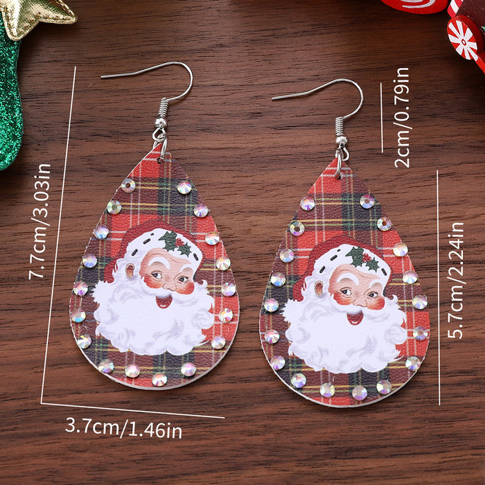 Wholesale Christmas Drop Earrings Leather Resale Jewelry Accessory