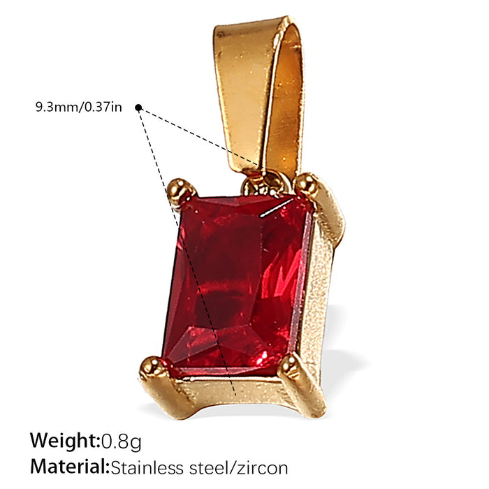 Wholesale DIY Gold-Plated Geometric Colored Gemstone Necklace Pendant