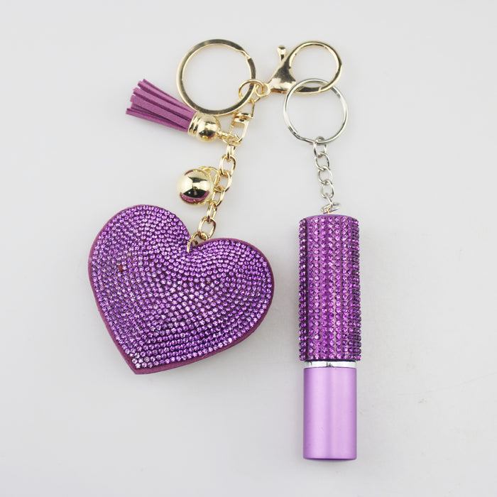 Wholesale Plastic Diamond Heart 5ml Perfume Bottle Keychain JDC-KC-TouMS035