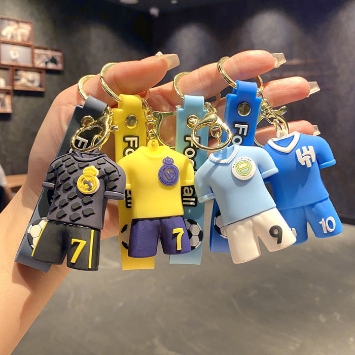 Wholesale Football Jersey Keychain Cartoon Doll School Bag Pendant Car Key Chain Small Gift
