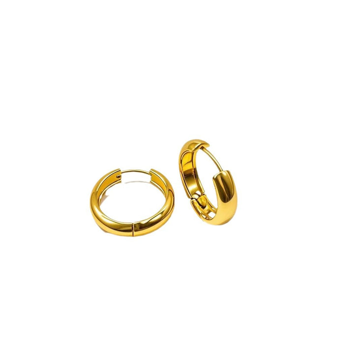 Wholesale Plain ring earrings with a light luxury and high-end feel, non fading titanium steel earrings and jewelry