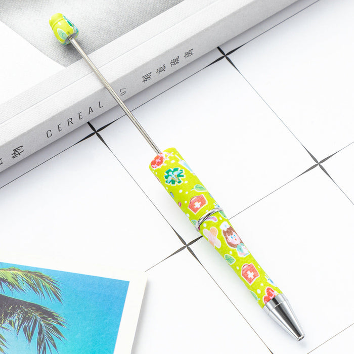 Wholesale Beadable Pen International Nurses Day Printed Plastic Pen DIY for Beaded JDC-PN-Huah026